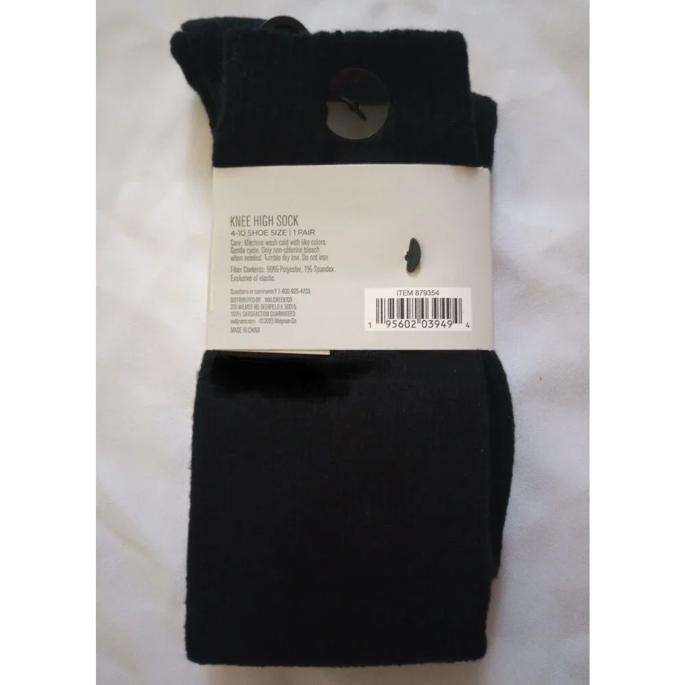 NWT West Loop Thick Knee High Black Socks sz 4-10 Womens Soft Comfort